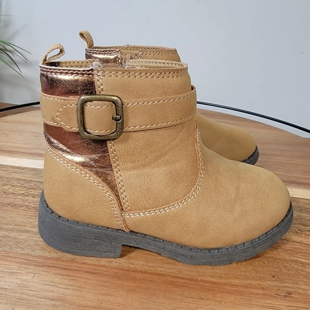 Carters Brown Vegan Leather Ankle Boots Size 7